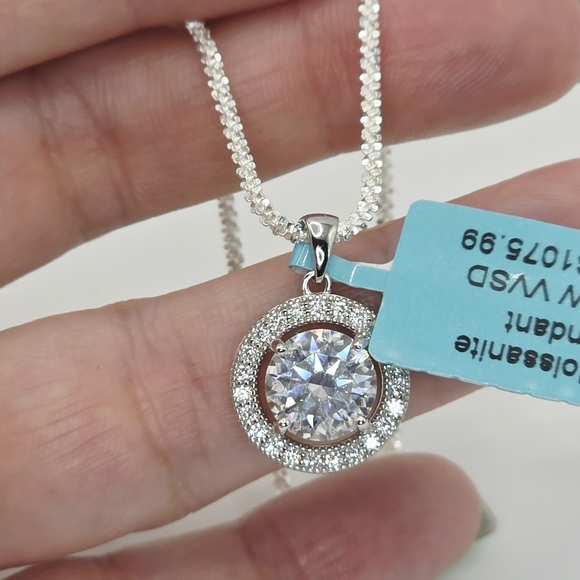 3.36 CTW Moissanite Pendant Necklace - Picture 6 of 10